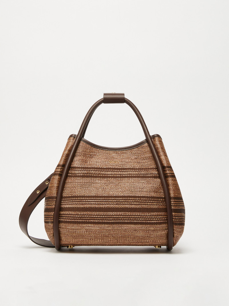 MARINESTRIPES Jacquard raffia-effect fabric small Marine bag 4