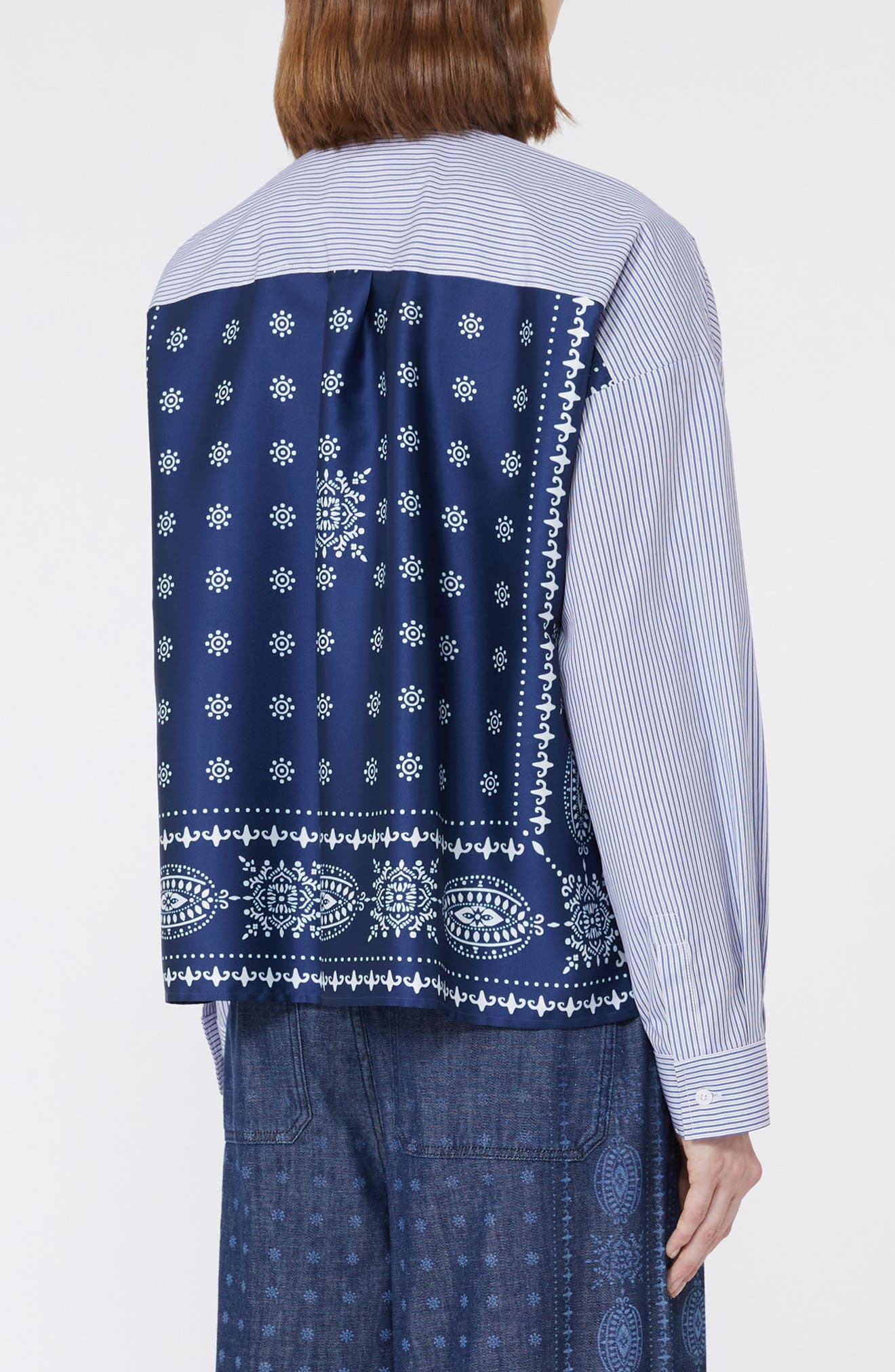 Weekend Max Mara Doria Stripe Colorblock Button-Up Shirt in Navy at Nordstrom - 2