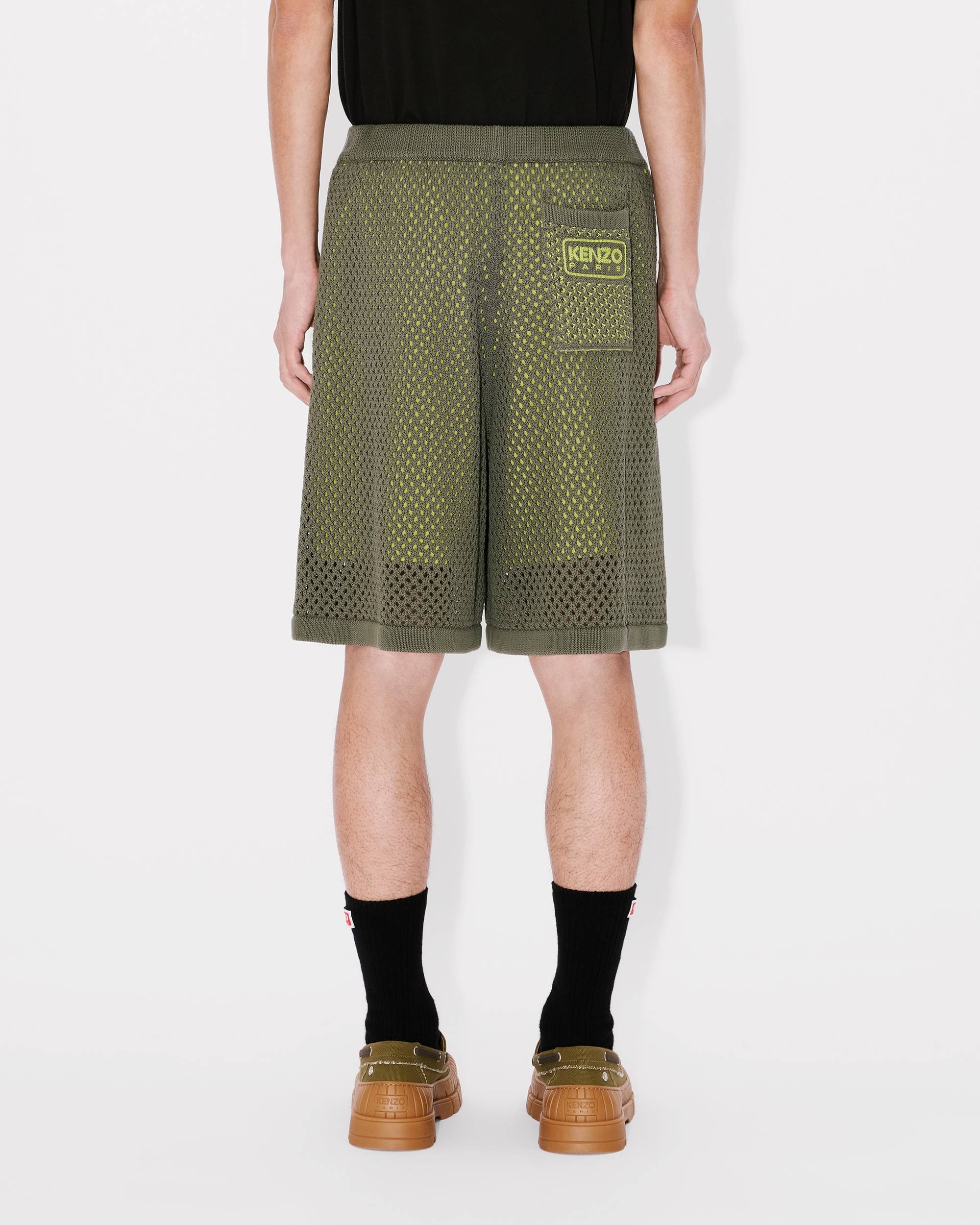 Embroidered knitted crochet shorts in cotton mesh - 7