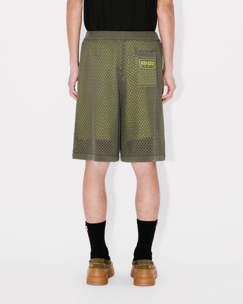 Embroidered knitted crochet shorts in cotton mesh 7