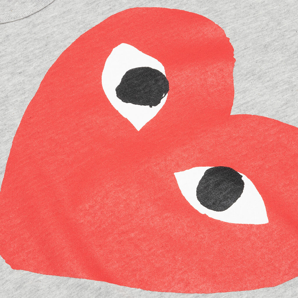 COMME DES GARCONS PLAY RED SIDEWAYS HEART TEE - GREY - 3