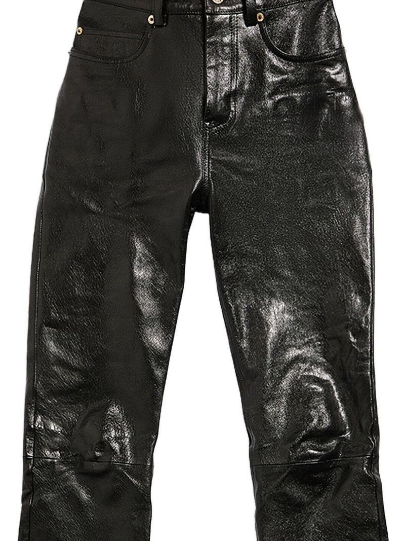 BALENCIAGA flared leather trousers outlook