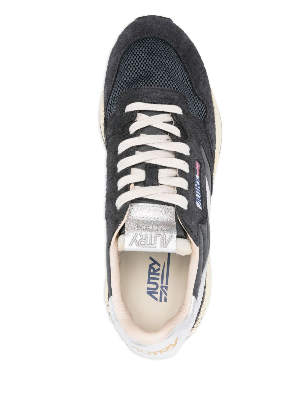 panelled suede sneakers - 4