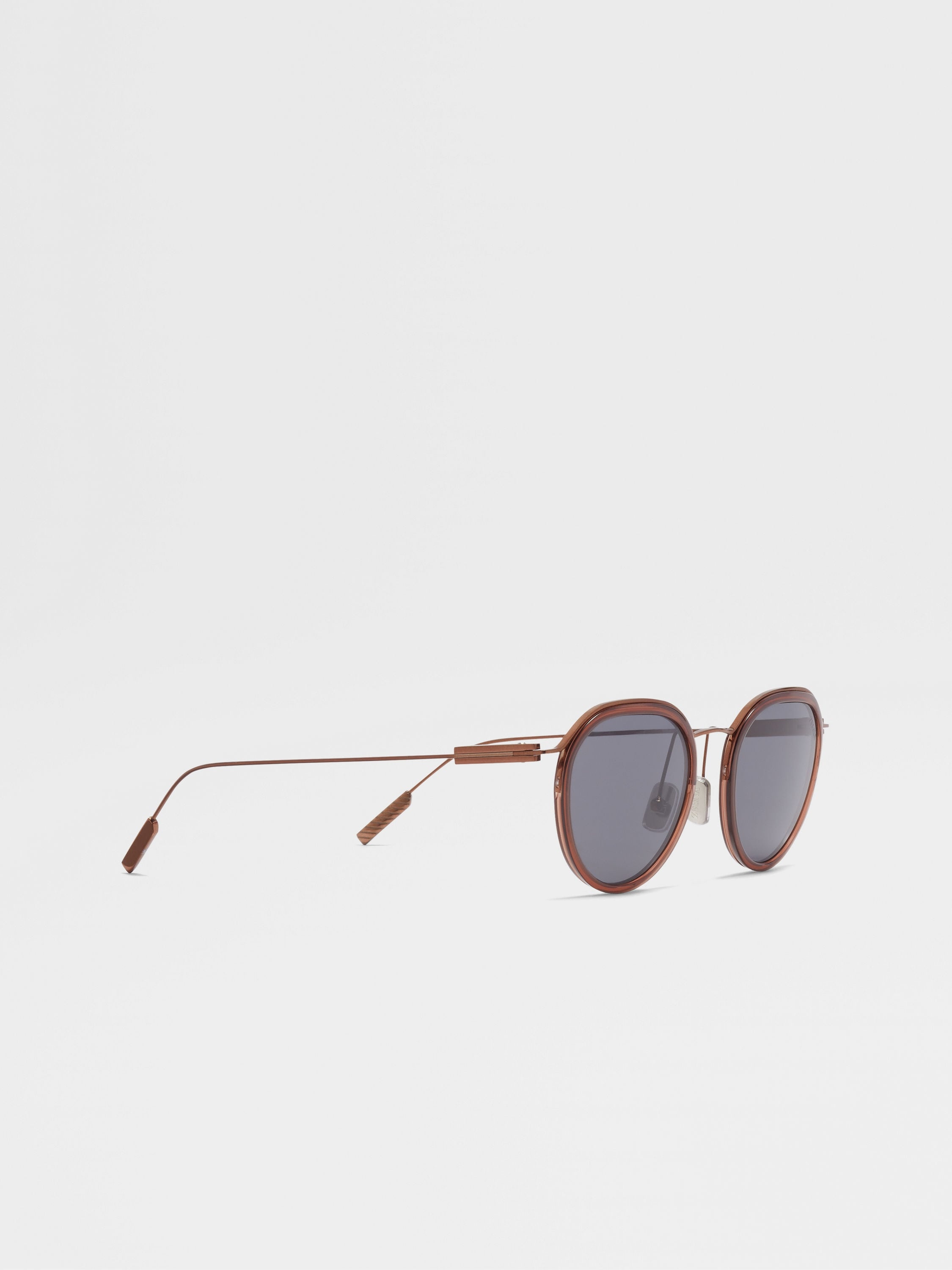 TRANSPARENT BROWN ACETATE AND METAL SUNGLASSES - 3