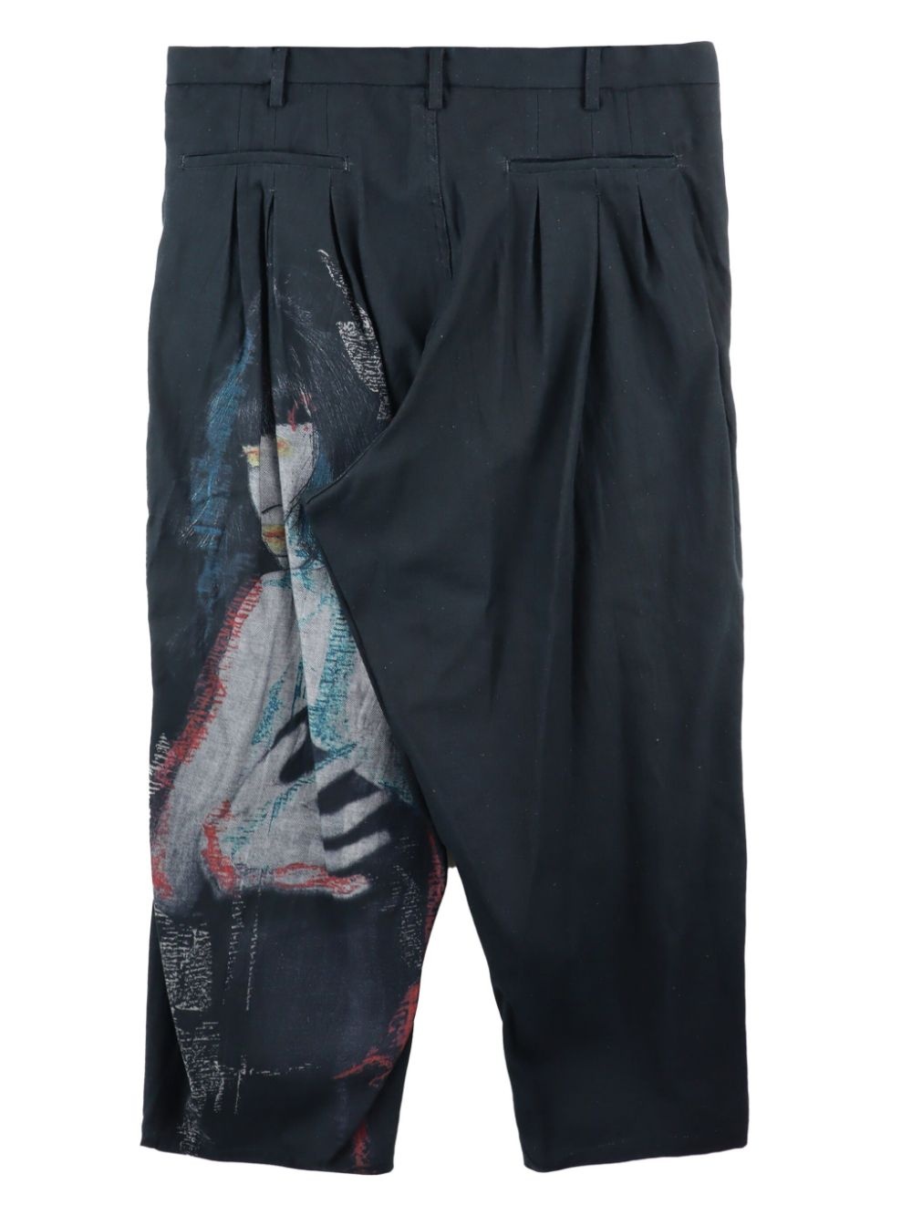 graphic-print pleated tapered trousers - 2