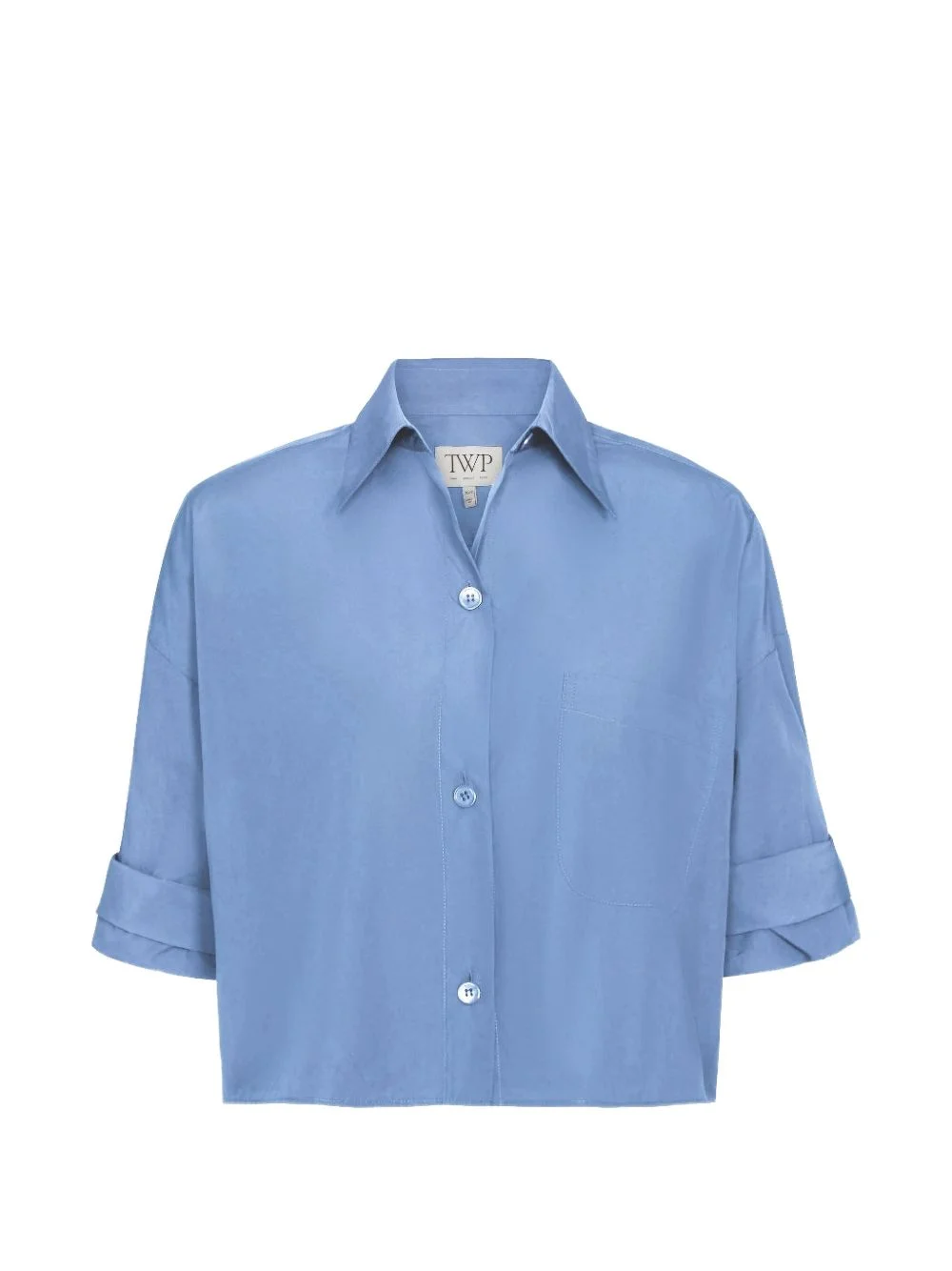 cropped button-up shirt - 1