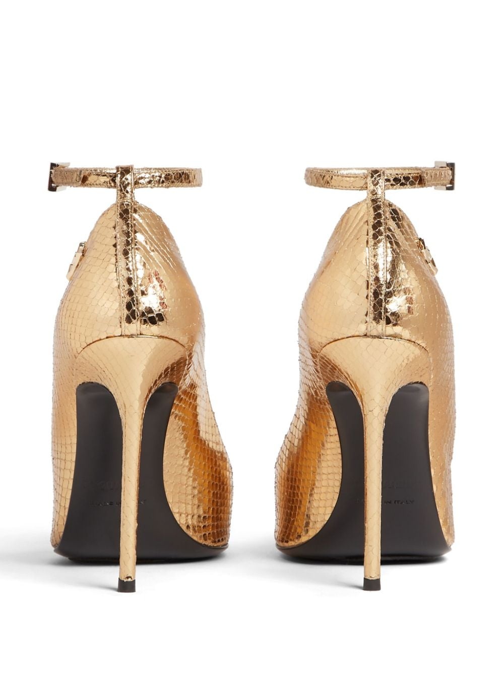 snakeskin-effect leather pumps - 3