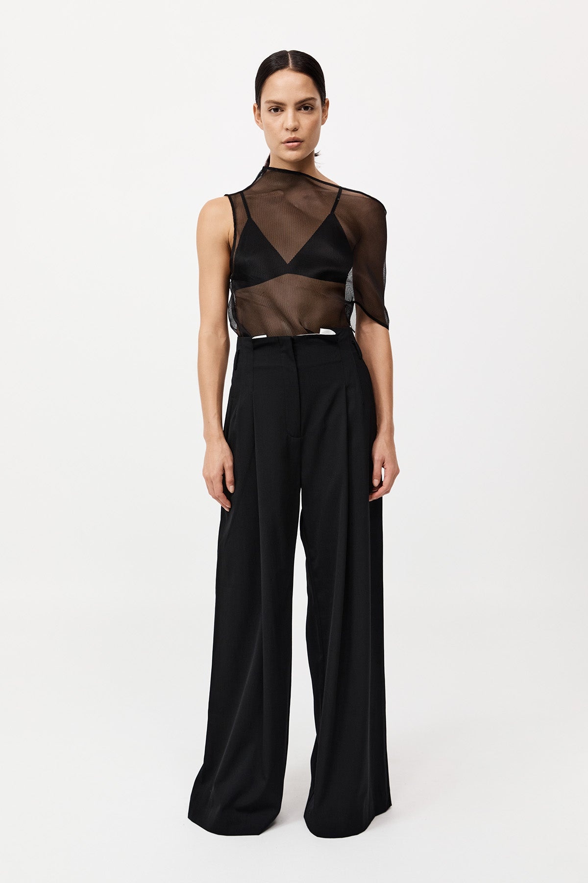Paperbag Waist Trousers - Black - 2
