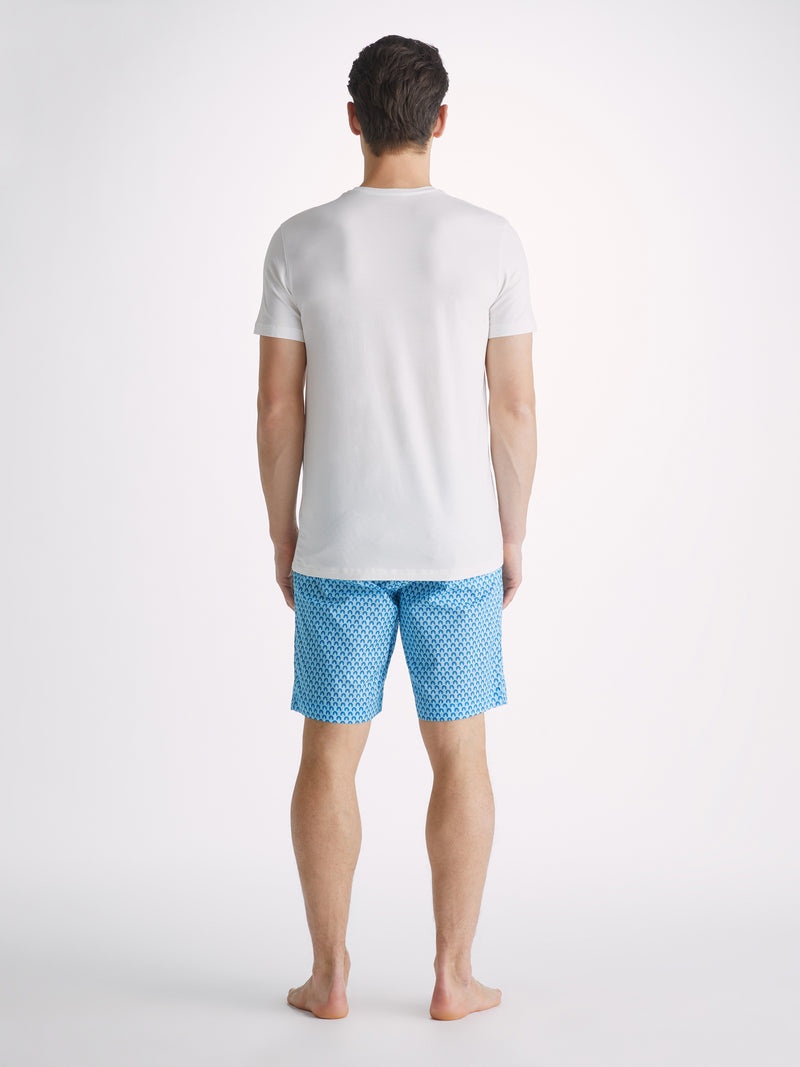 Men's Lounge Shorts Ledbury 65 Cotton Batiste Blue - 4