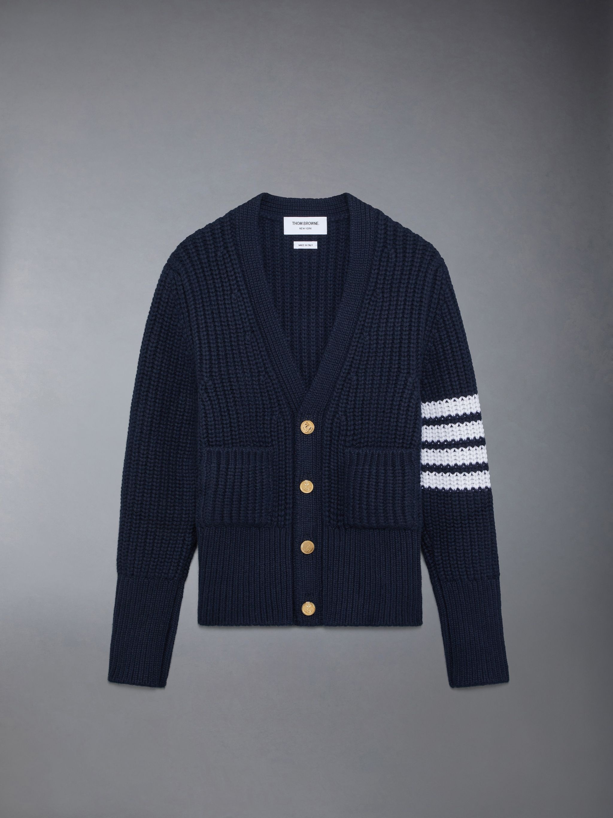 Cashmere 4-Bar Classic Cardigan - 1