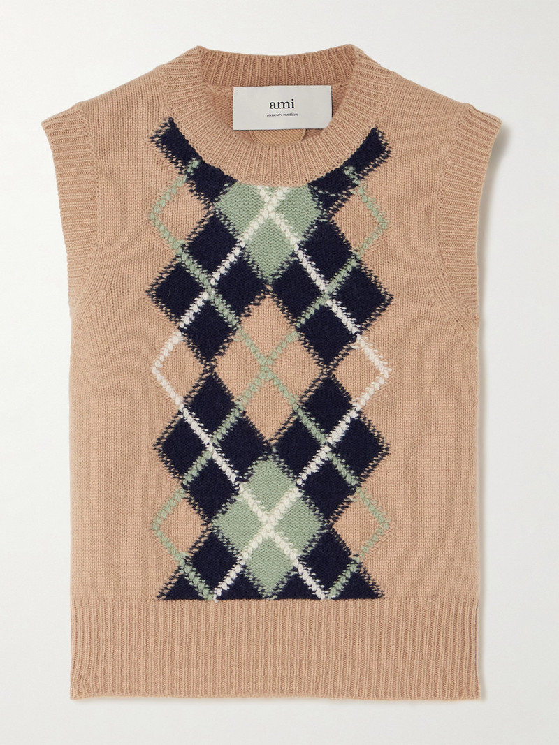 Argyle Jacquard-knit Wool And Cashmere-blend Sweater 1