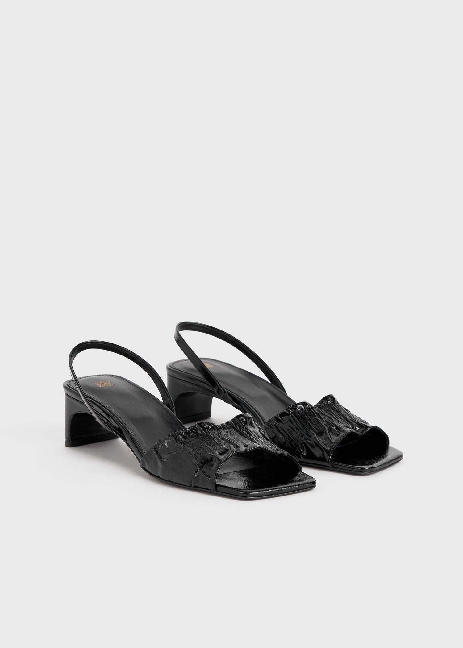 The Gathered Scoop-Heel Sandal black - 6
