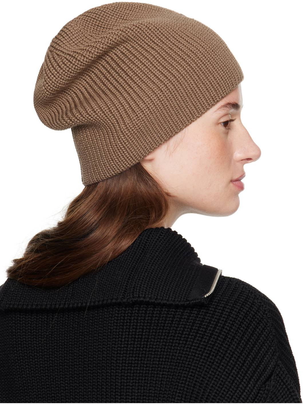 Taupe AC Light Wool Beanie - 3