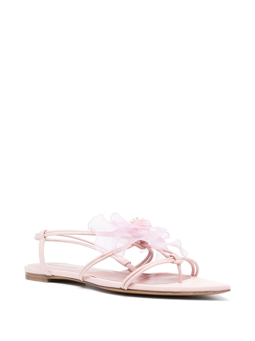 faux-flower leather sandals - 2