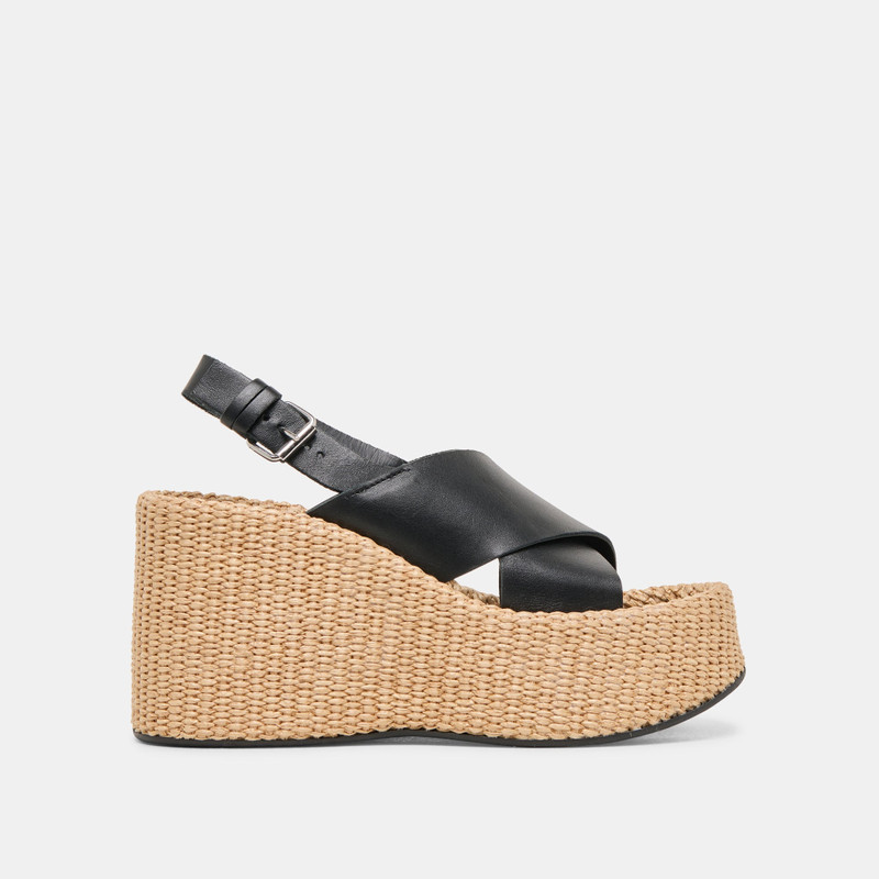 SKYLAR WEDGES BLACK LEATHER 1