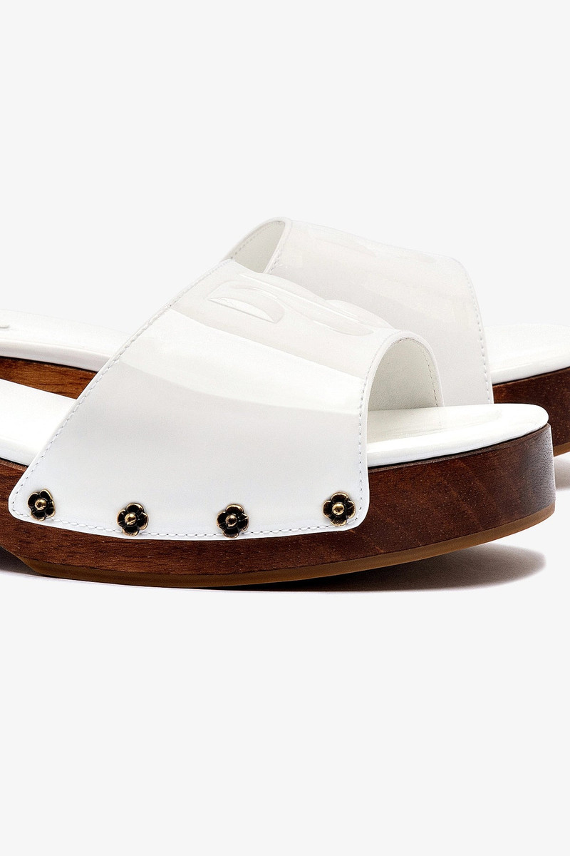 Zuzi Mule In White Patent Leather 4