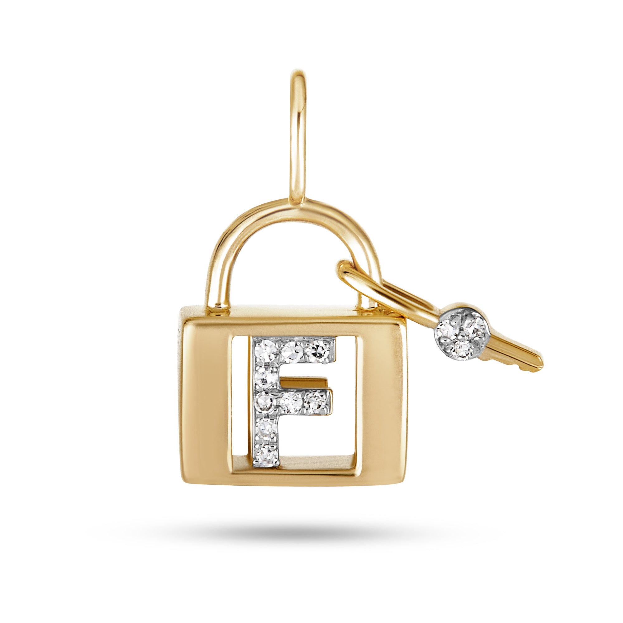 Love Lock Diamond Initial Charm - 10
