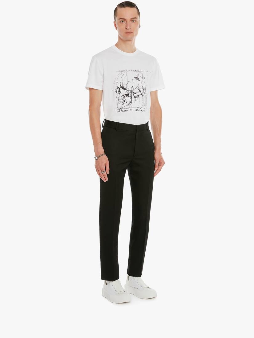 Skull Diagram T-shirt in White - 3