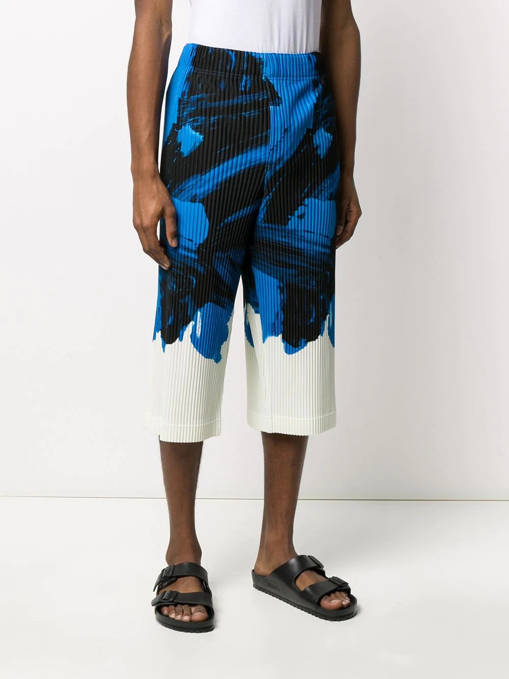 graphic print pleated trousers - 3