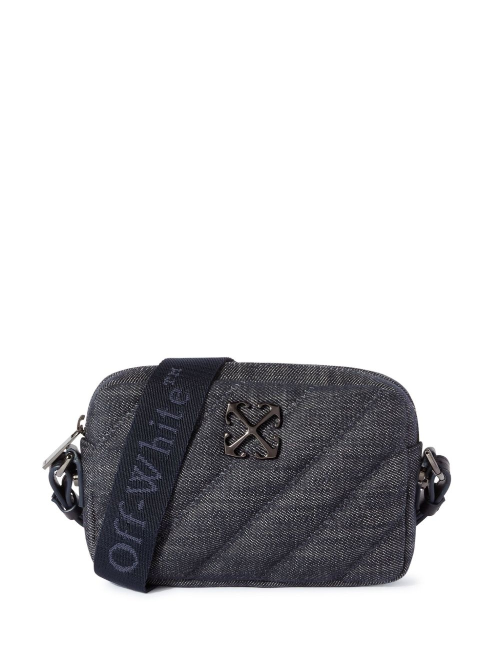 small quilted denim shoulder bag - 1