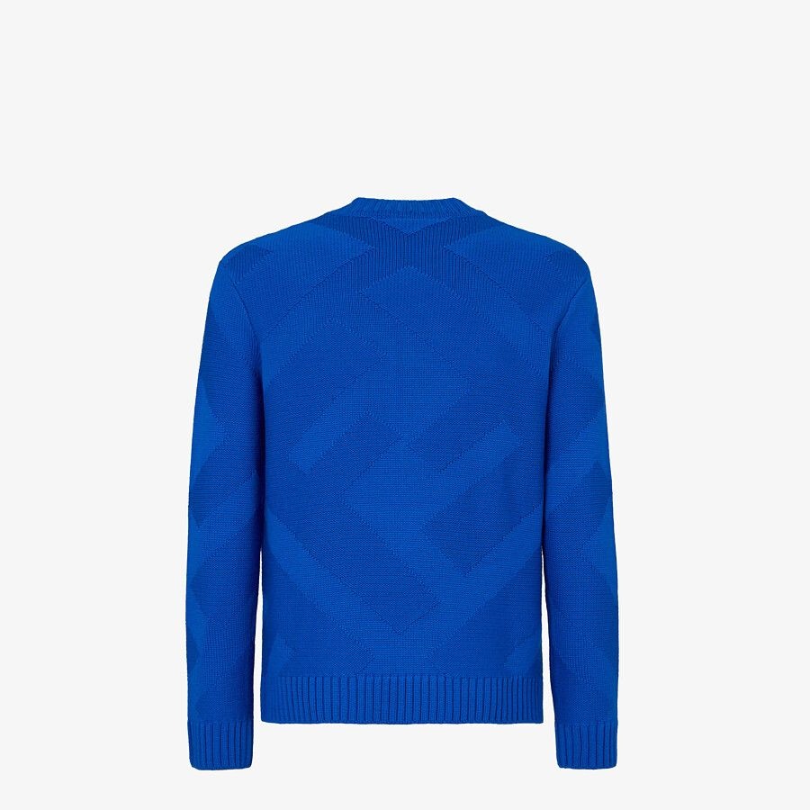 Blue wool pullover - 2