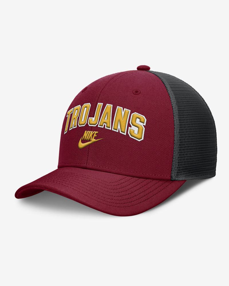 USC Legacy Arch Rise Men's Nike Dri-FIT College Trucker Adjustable Hat 1