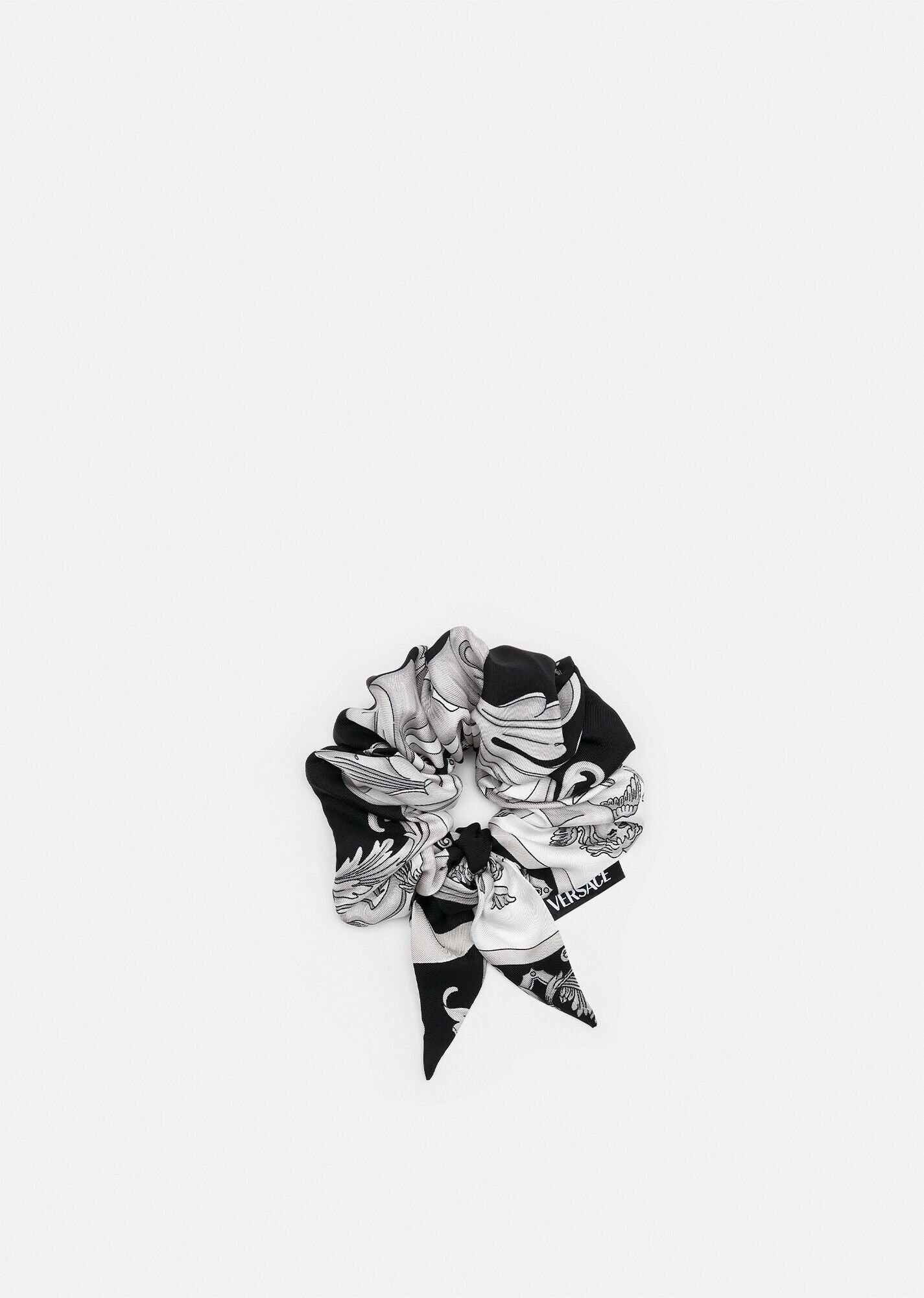 Sliver Baroque Silk Scrunchie - 1