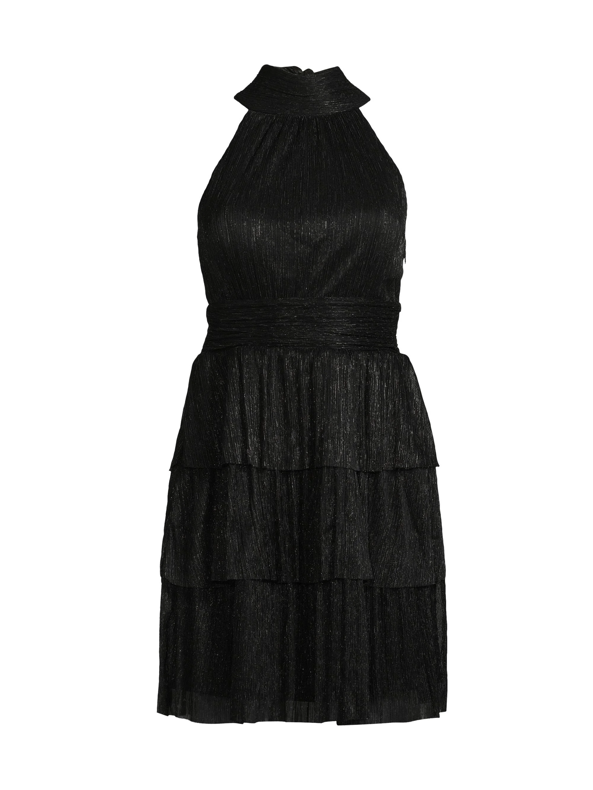 Women's Wyn Halter Minidress - Noir Metallic - 1