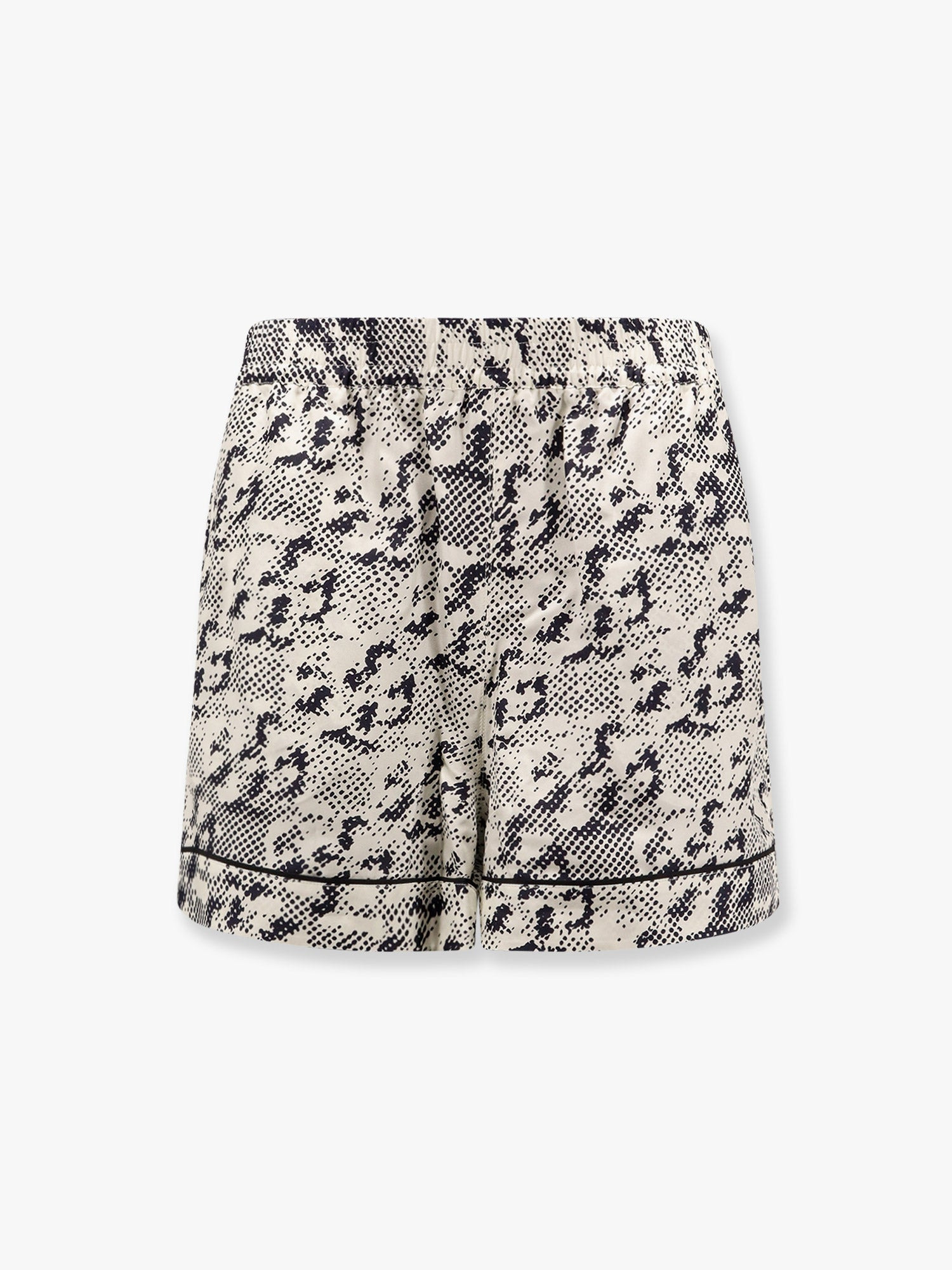 TORY BURCH - Tory Burch Silk Shorts With Pixelated Logo Print - 1