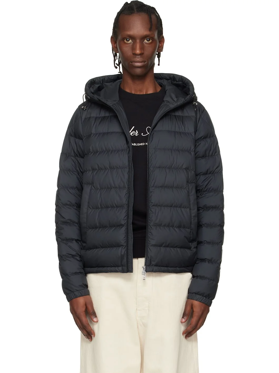Black Vermeille Hooded Short Down Jacket - 1
