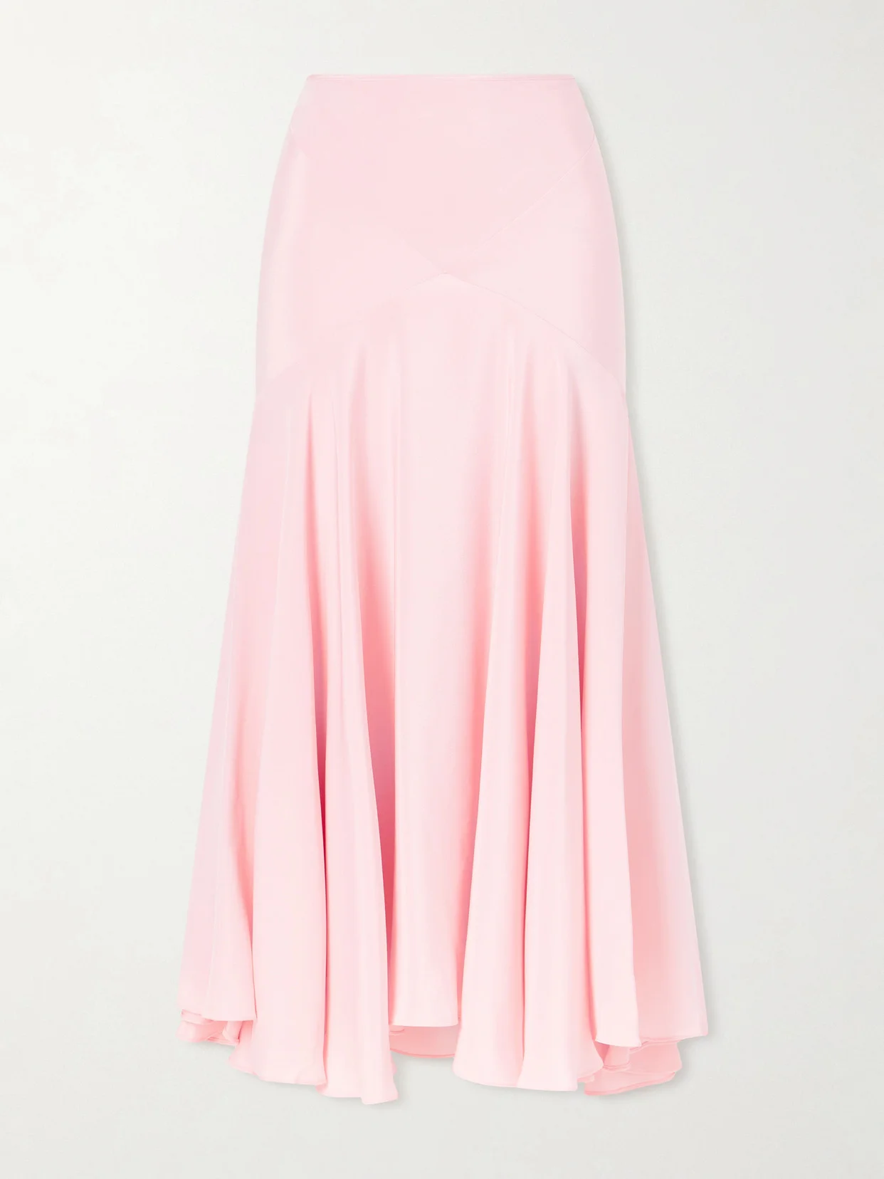 Draped Silk-crepe Midi Skirt - 1
