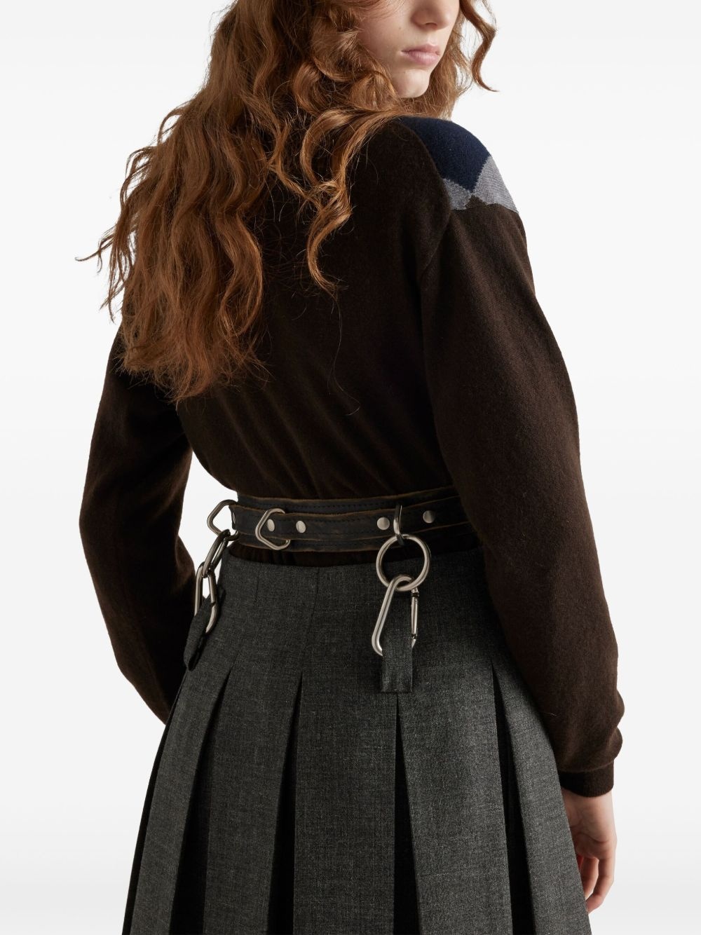 belted pleated midi skirt - 5