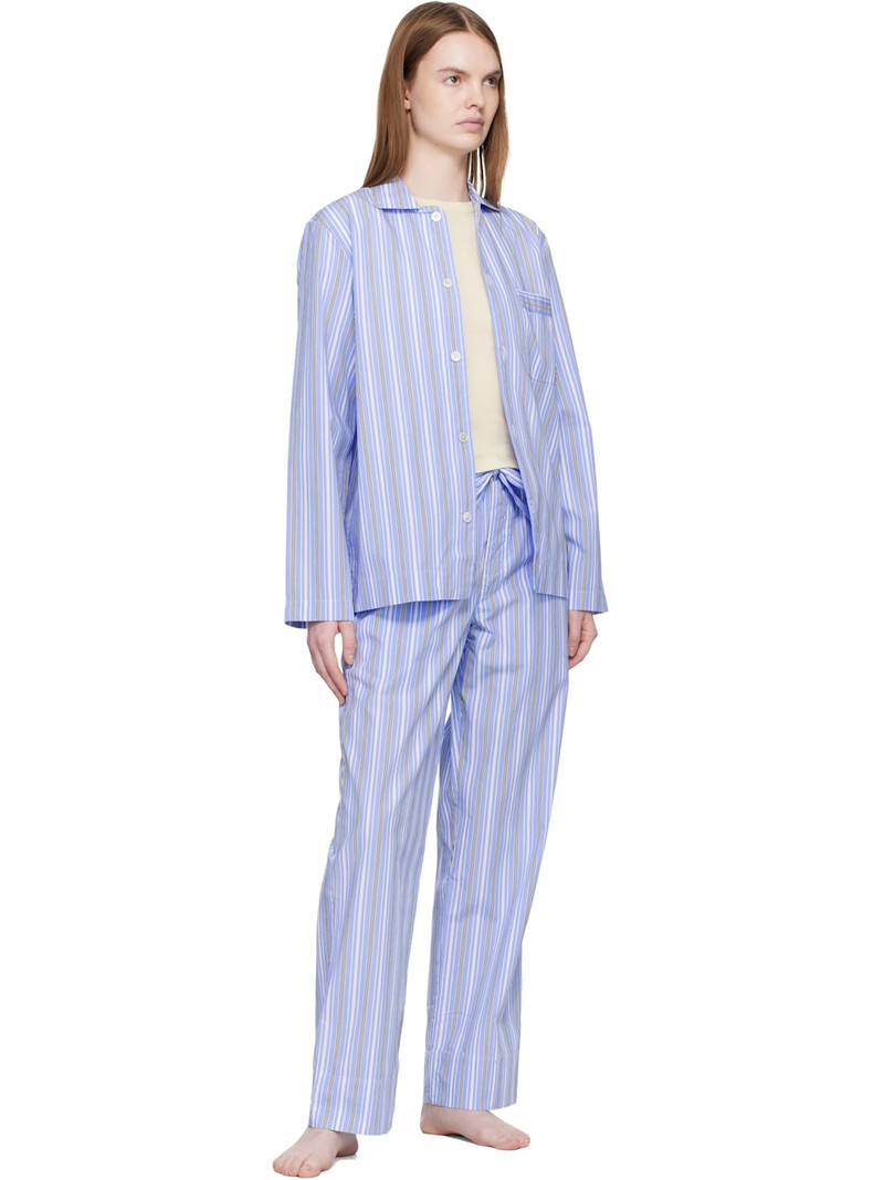 TEKLA Blue & White Poplin Pyjama Pants outlook