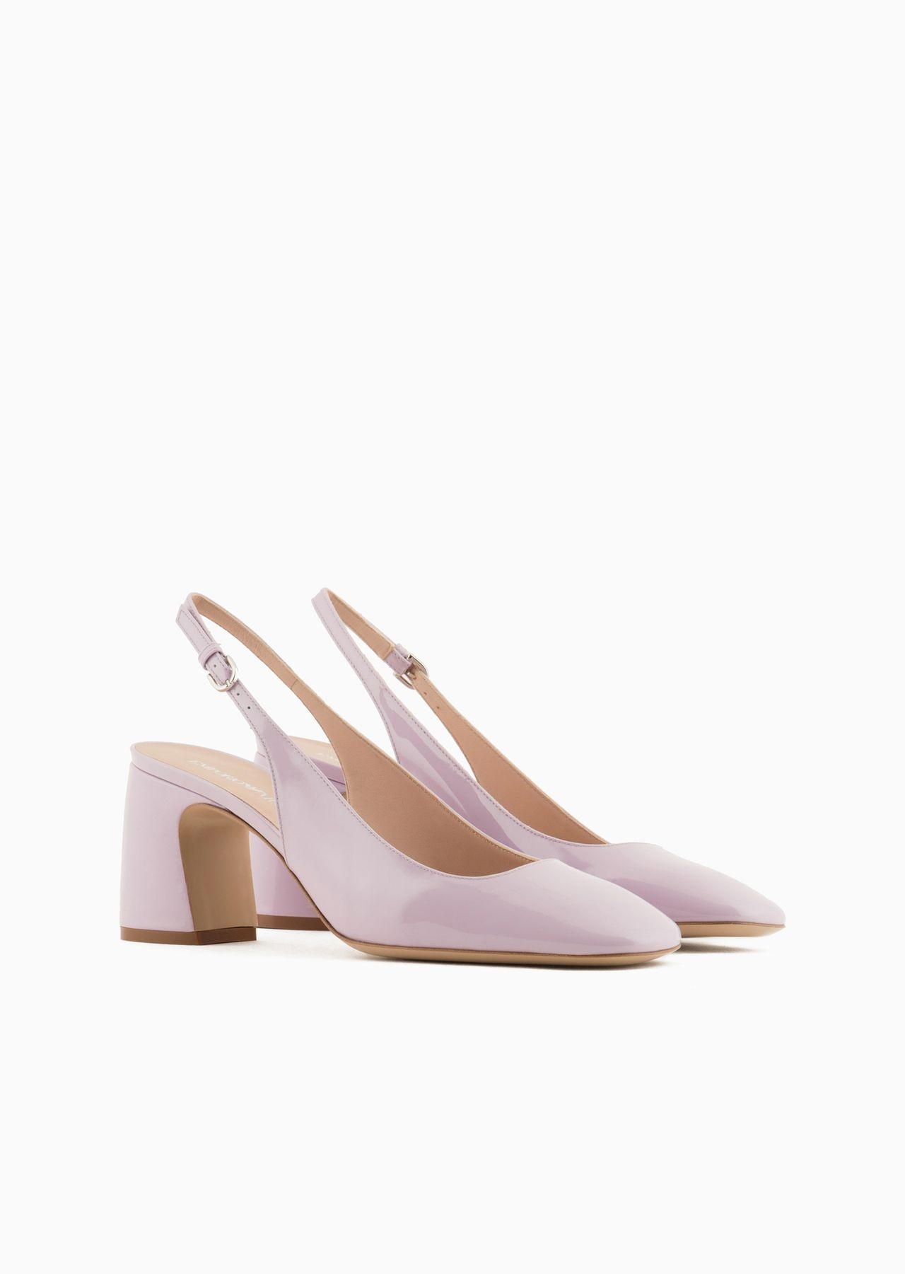 Patent leather slingback court shoes - 2