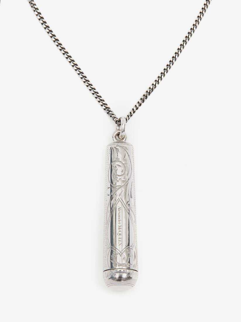 Men's Case Pendant Chain Necklace in Antique Silver - 2