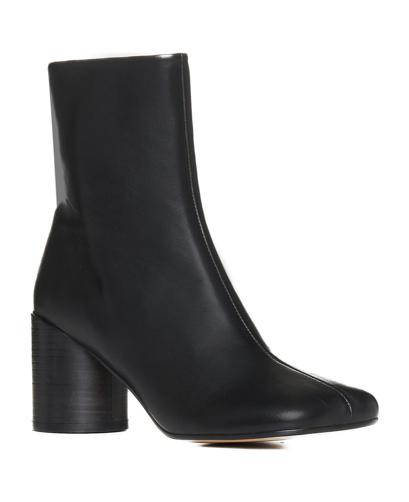 Black Leather Ankle Boots - 2