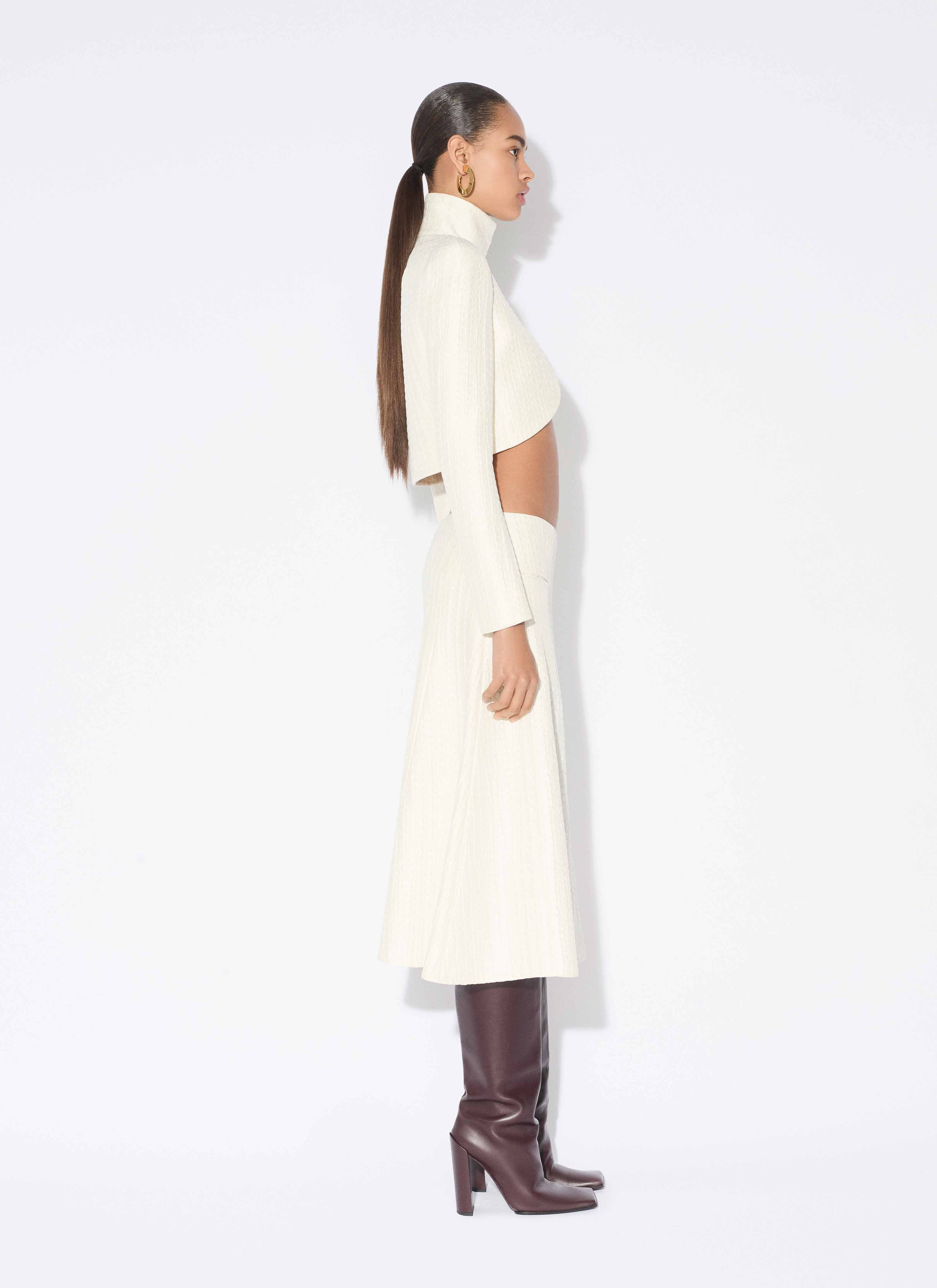 SILK SLIT SKIRT - 4