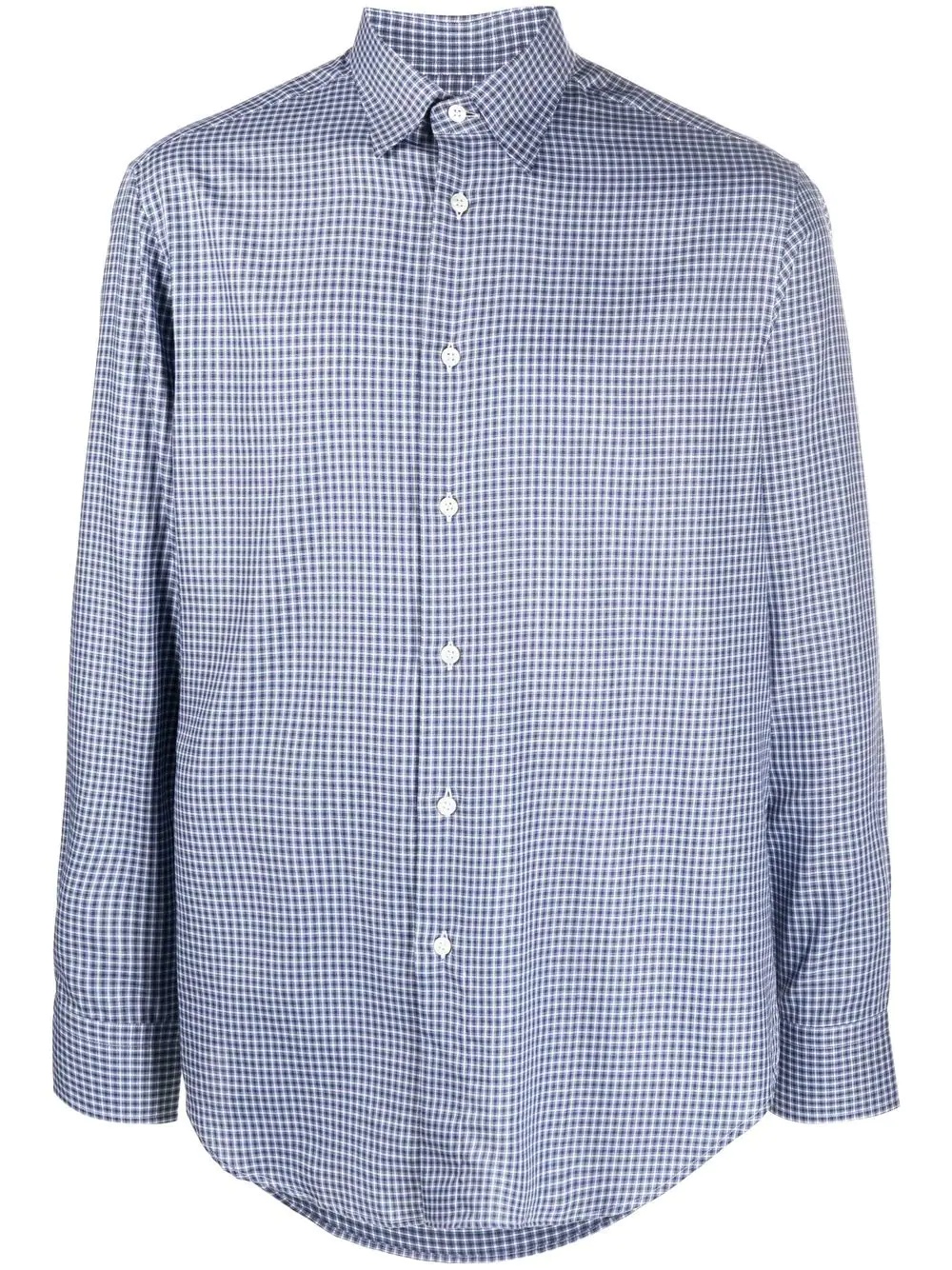 checked long-sleeved shirt - 1