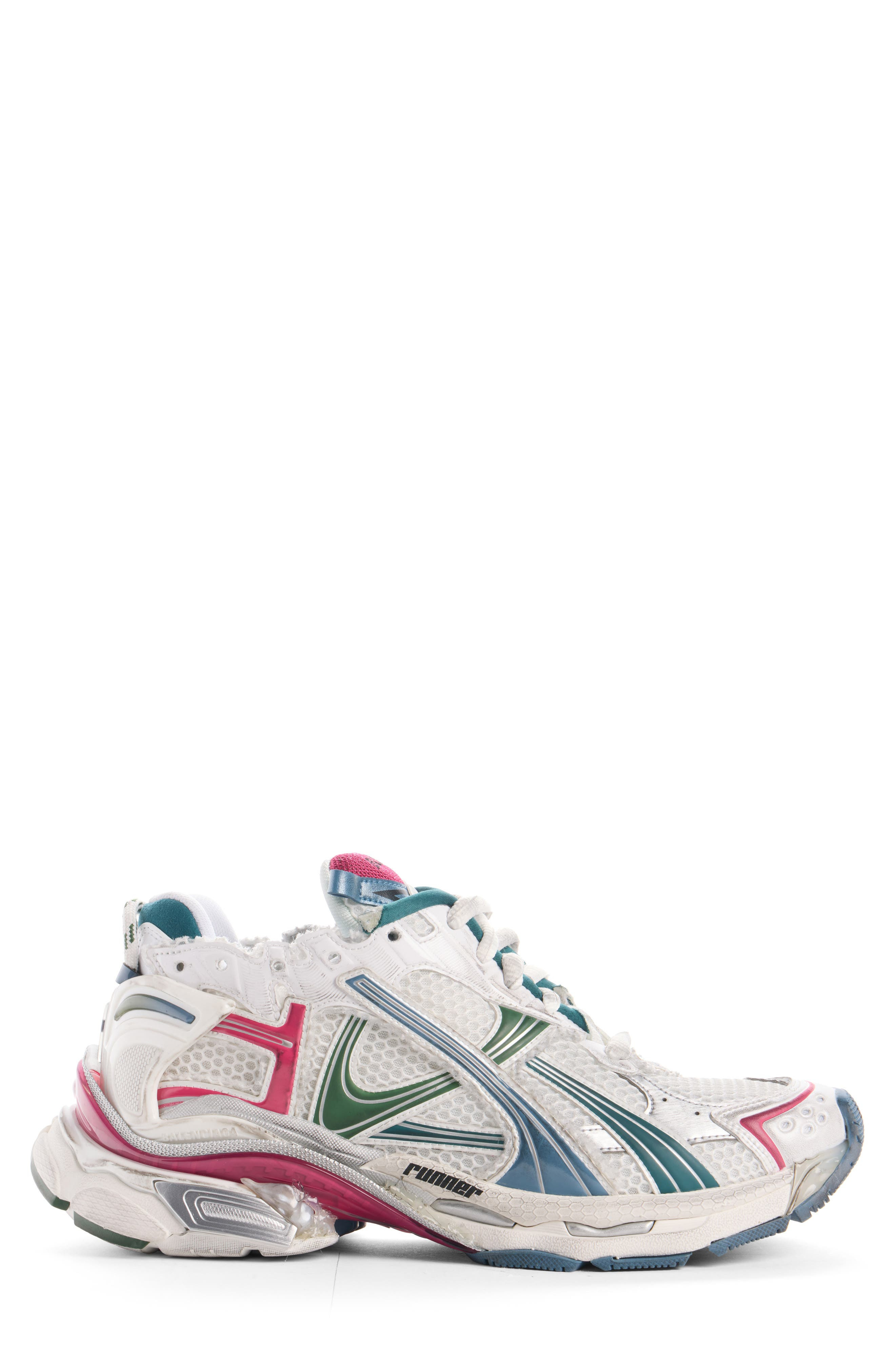 Balenciaga Runner Sneaker in White/Dark Green/Blue/Pink at Nordstrom - 3