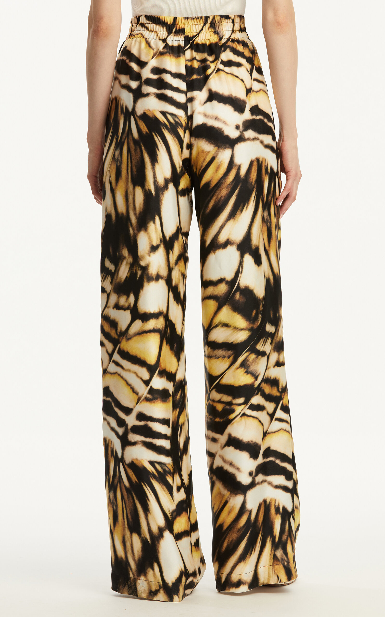 Silk Twill Wide-Leg Pants print - 7