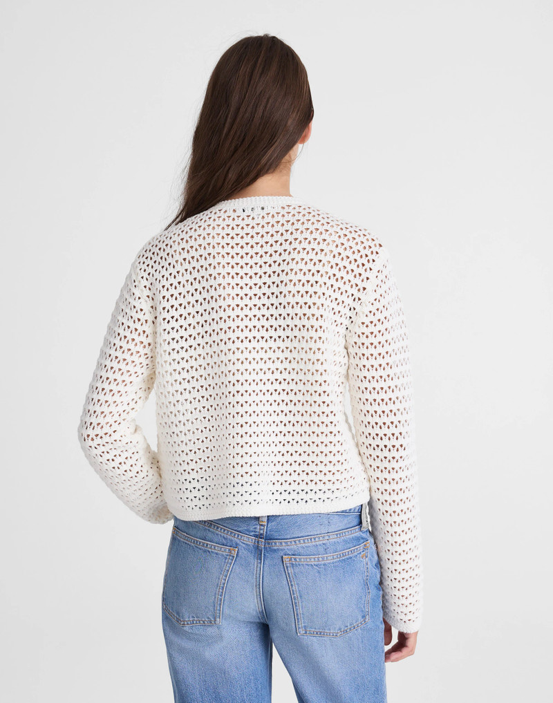 Madewell Open-Stitch Crewneck Sweater outlook