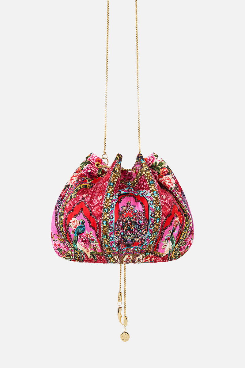 CAMILLA DRAWSTRING POUCH BAG WITH CHAIN STRAP outlook