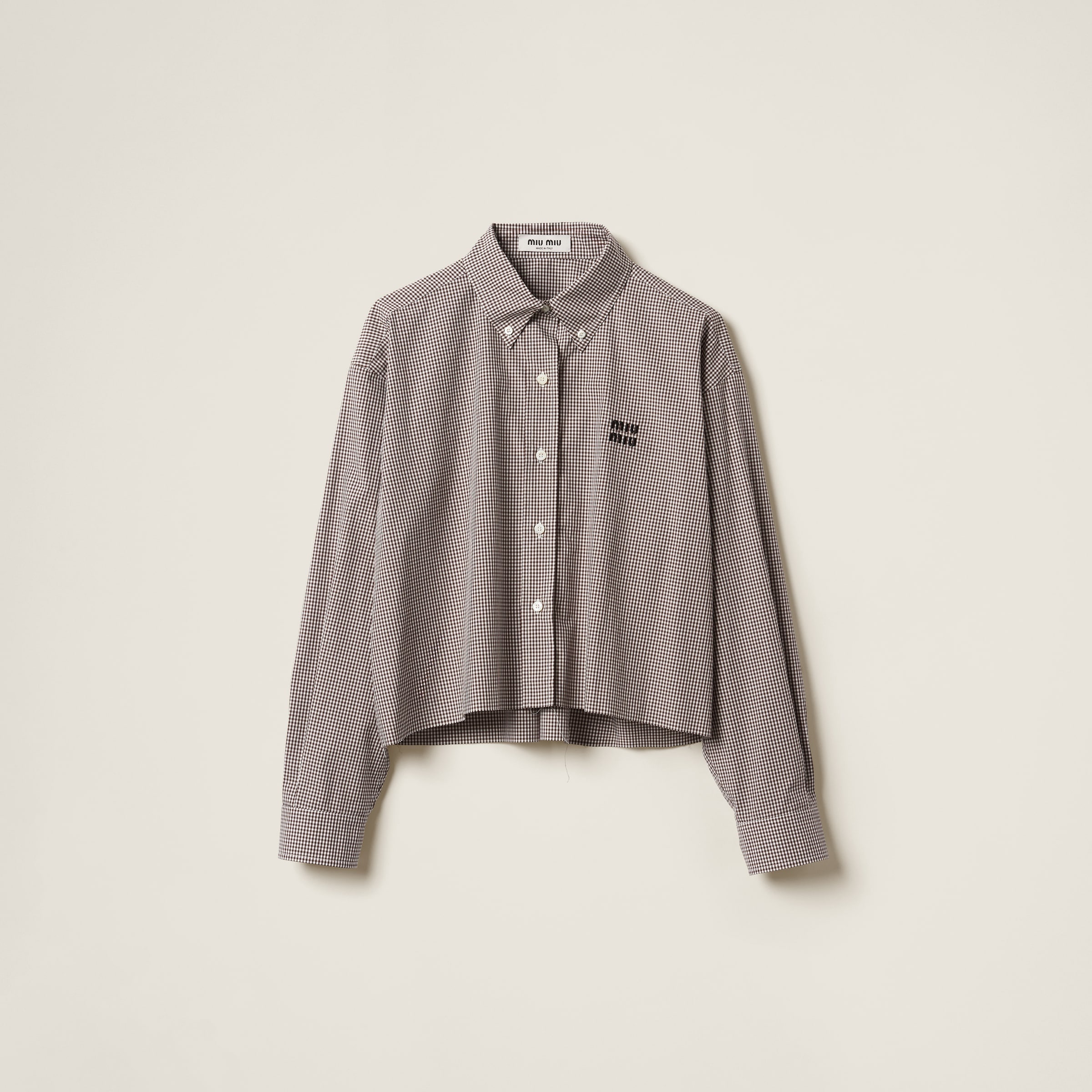 Gingham check poplin shirt - 1