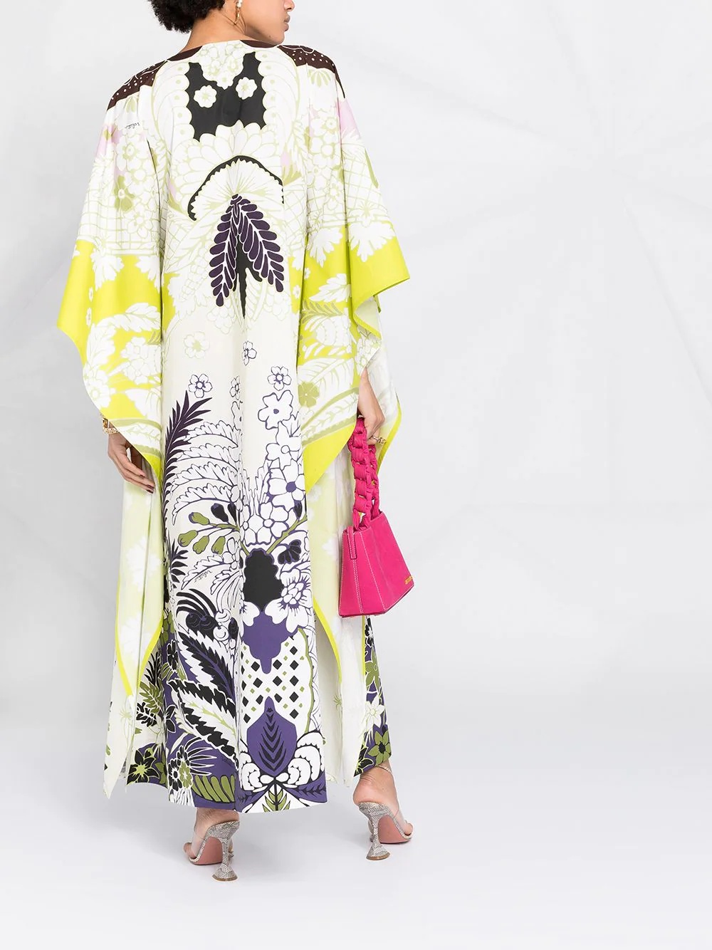 World Arazzo print cape-style draped dress - 4