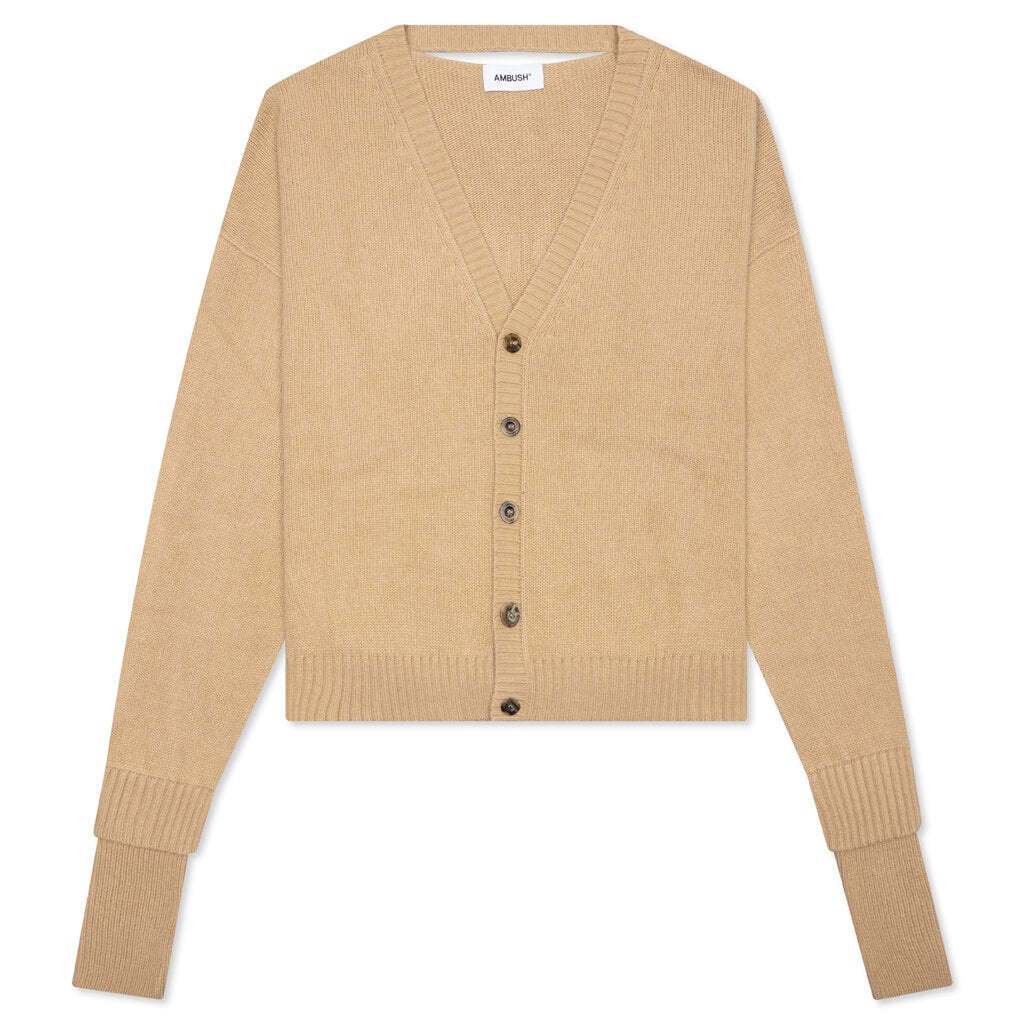 AMBUSH OVERSIZED LOGO CARDIGAN - NATURAL - 1