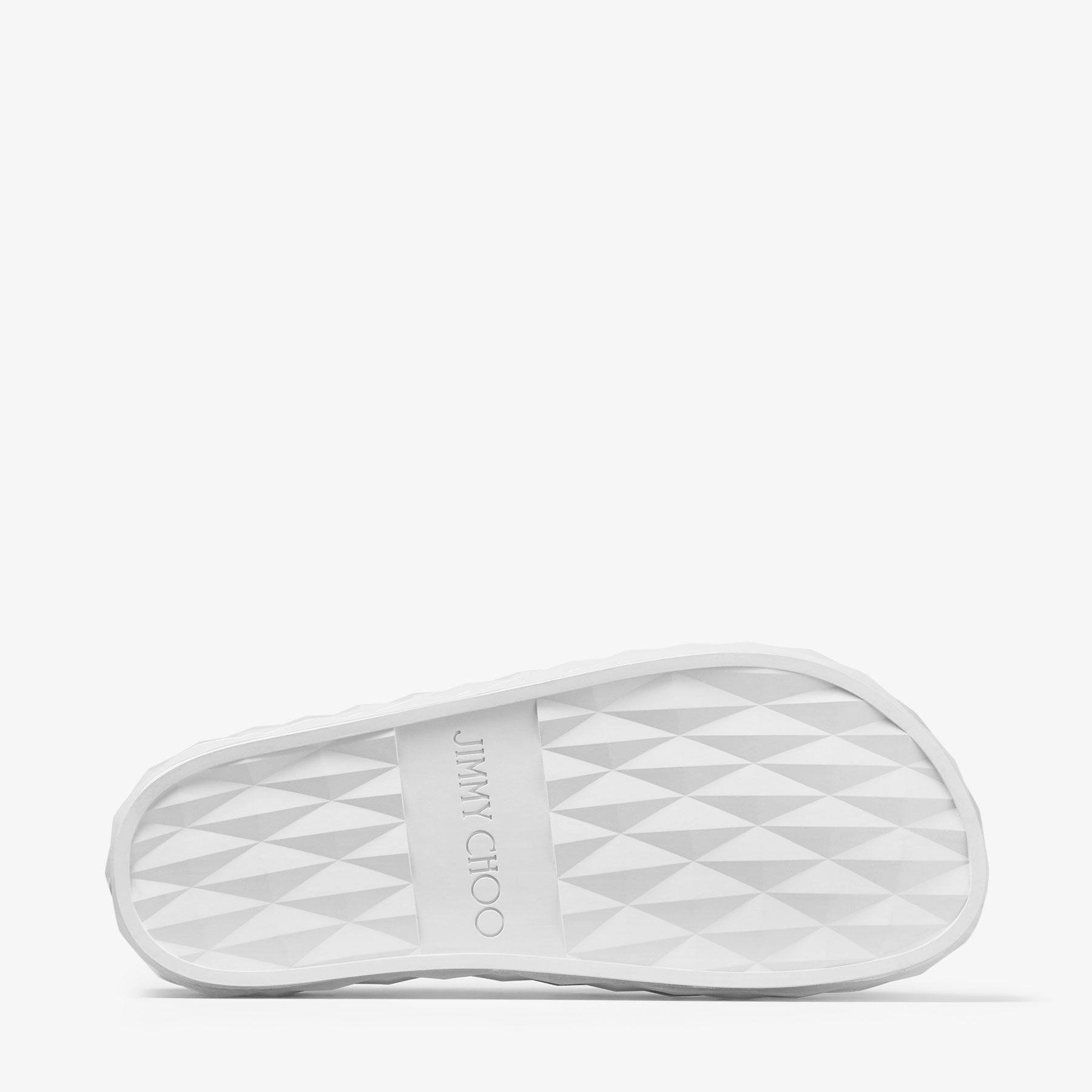 JIMMY CHOO Diamond Slide/F White Rubber Diamond Slides