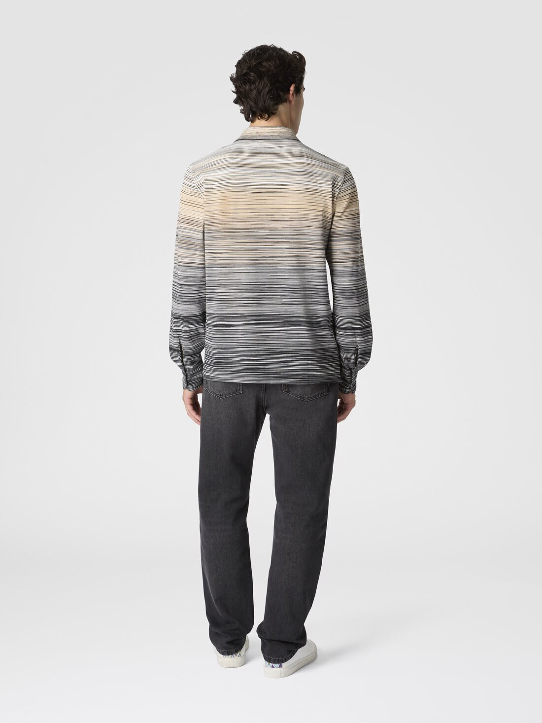 Long Sleeve Polo with Flame Knit - 3