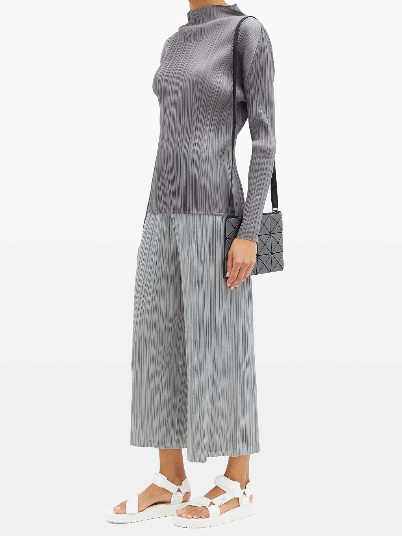 High-neck technical-pleated top - 2