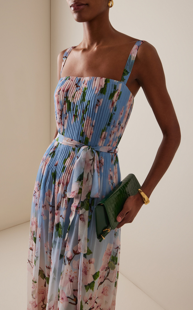 Pleated Silk Chiffon Gown light blue 3