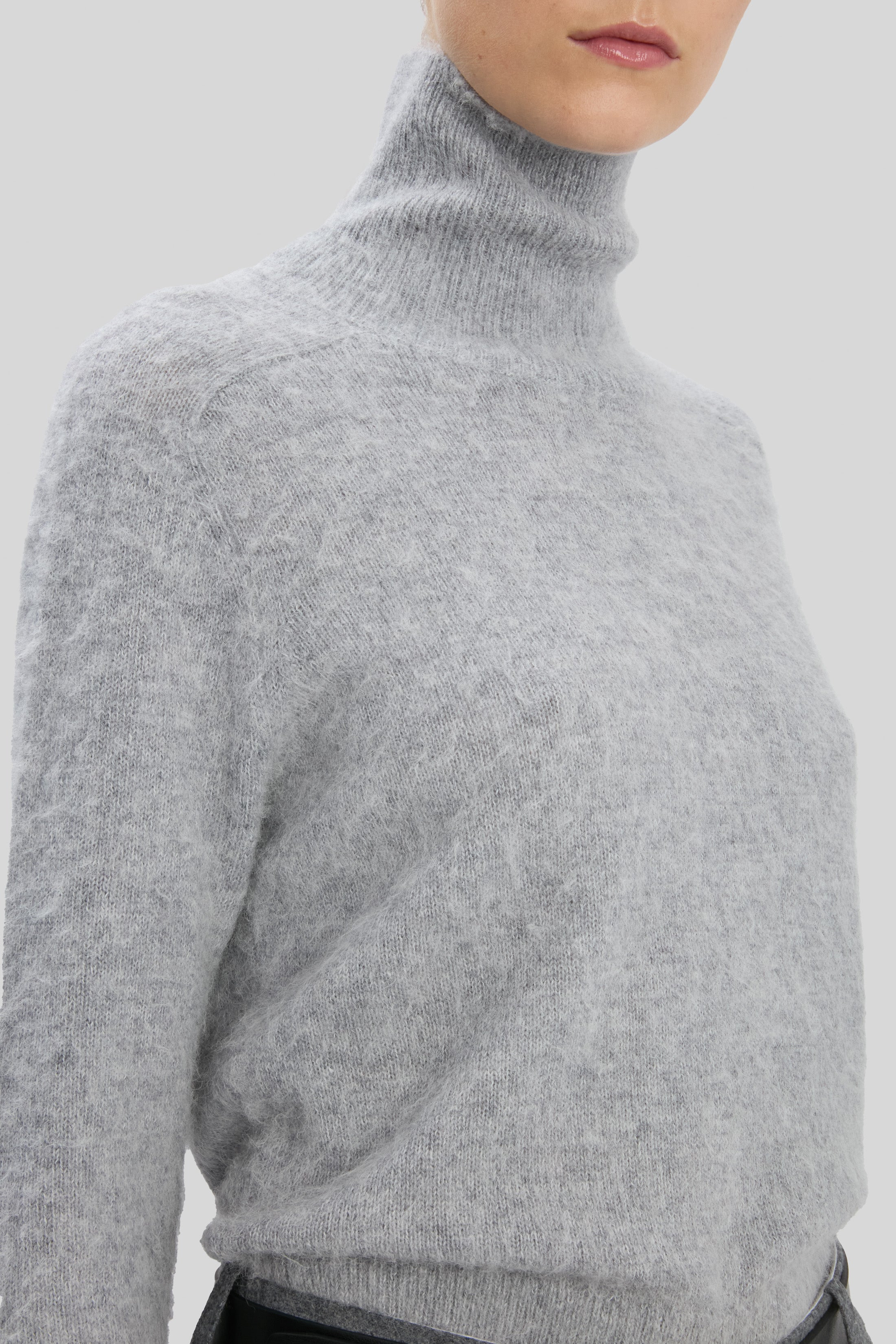 Polo Neck Jumper In Grey - 3